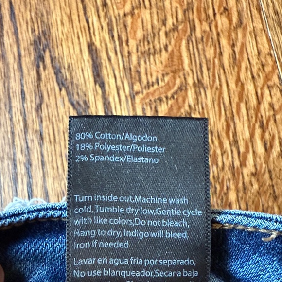 Distressed Junior 7 Blue Straight Distressed Leg Jeans - Picture 4 of 5